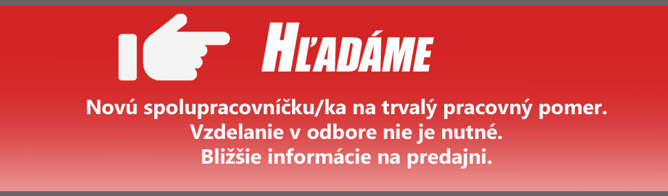 Hľadáme novú spolupracovníčku/ka Hľadáme novú spolupracovníčku/ka